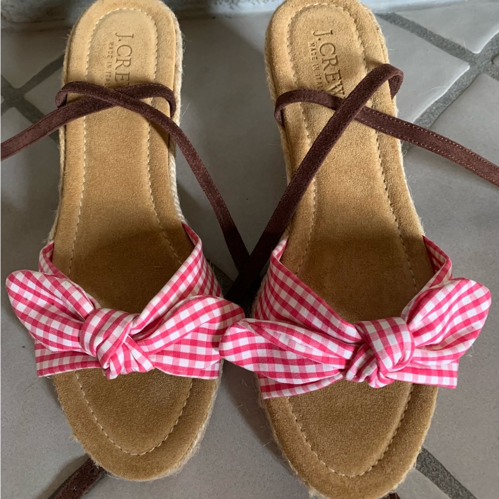 J.CREW TROPEZ ESPADRILLES SANDALS IN LIGHT RASPBERRY